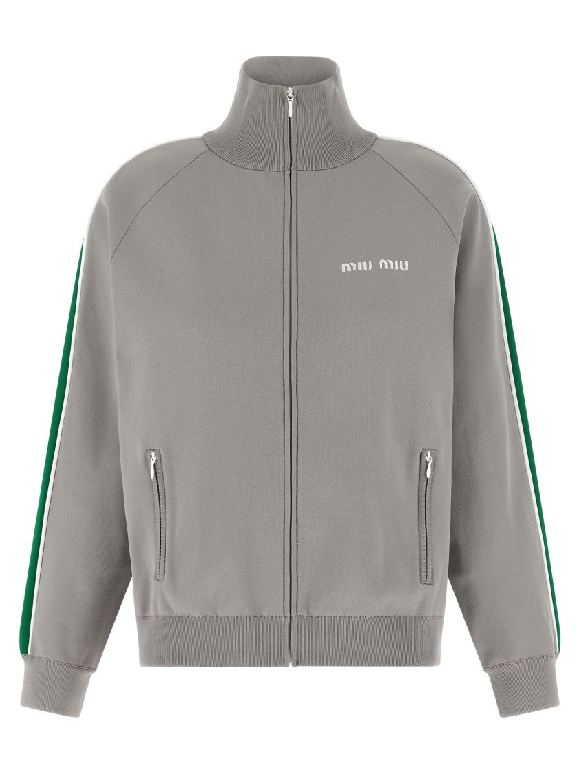Miu Miu Logo Embroidery Sweatshirt
