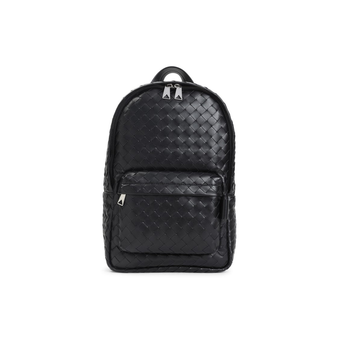 Bottega Veneta Black Leather Intreccio Small Backpack