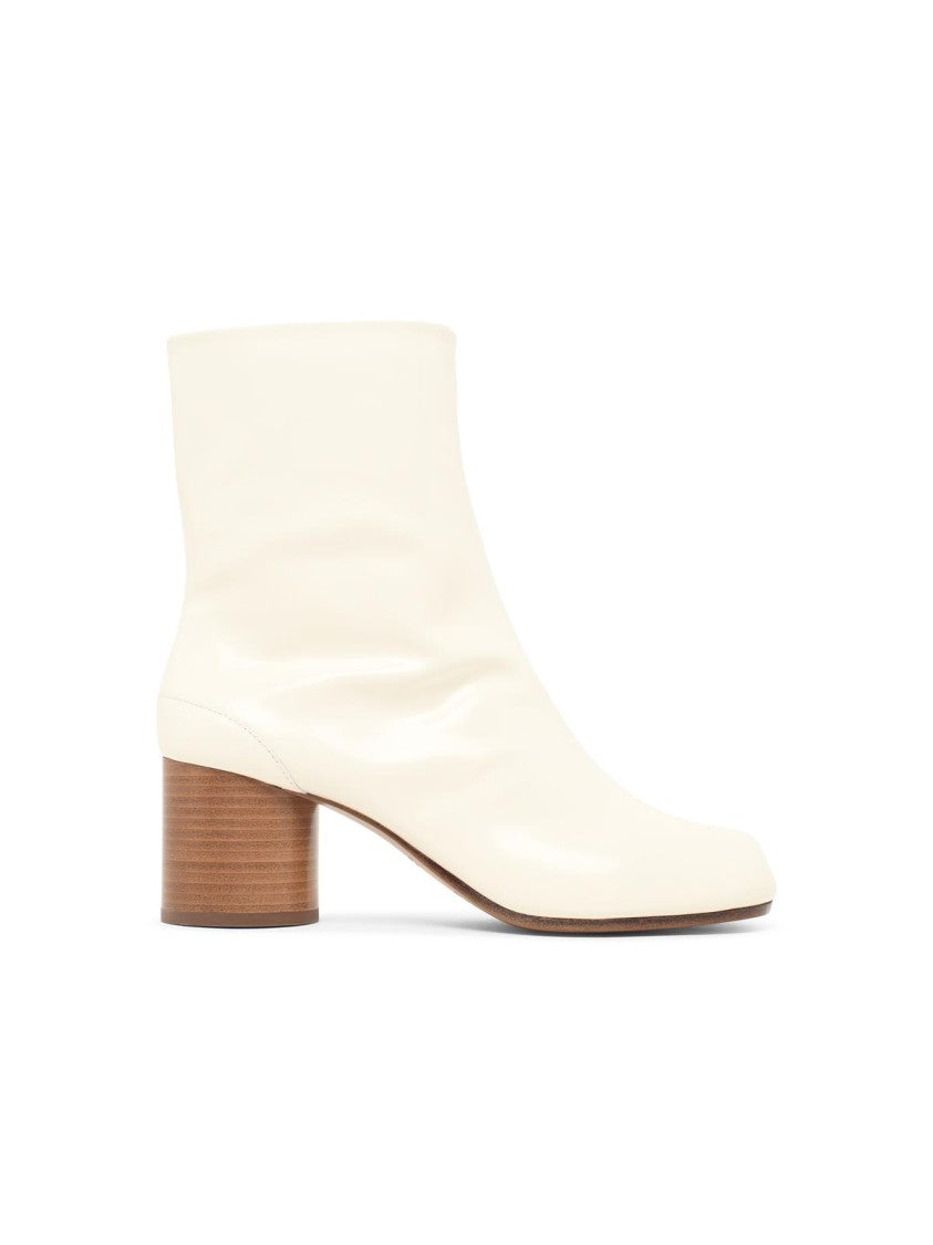 Maison Margiela White Tabi Leather Ankle Boots