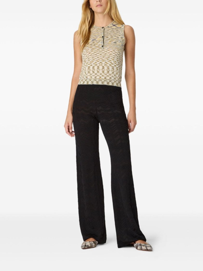 Missoni Straight Long Pants In Chevron Pattern