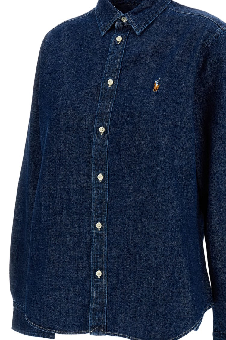 Polo Ralph Lauren Blue Pony Logo Denim Shirt