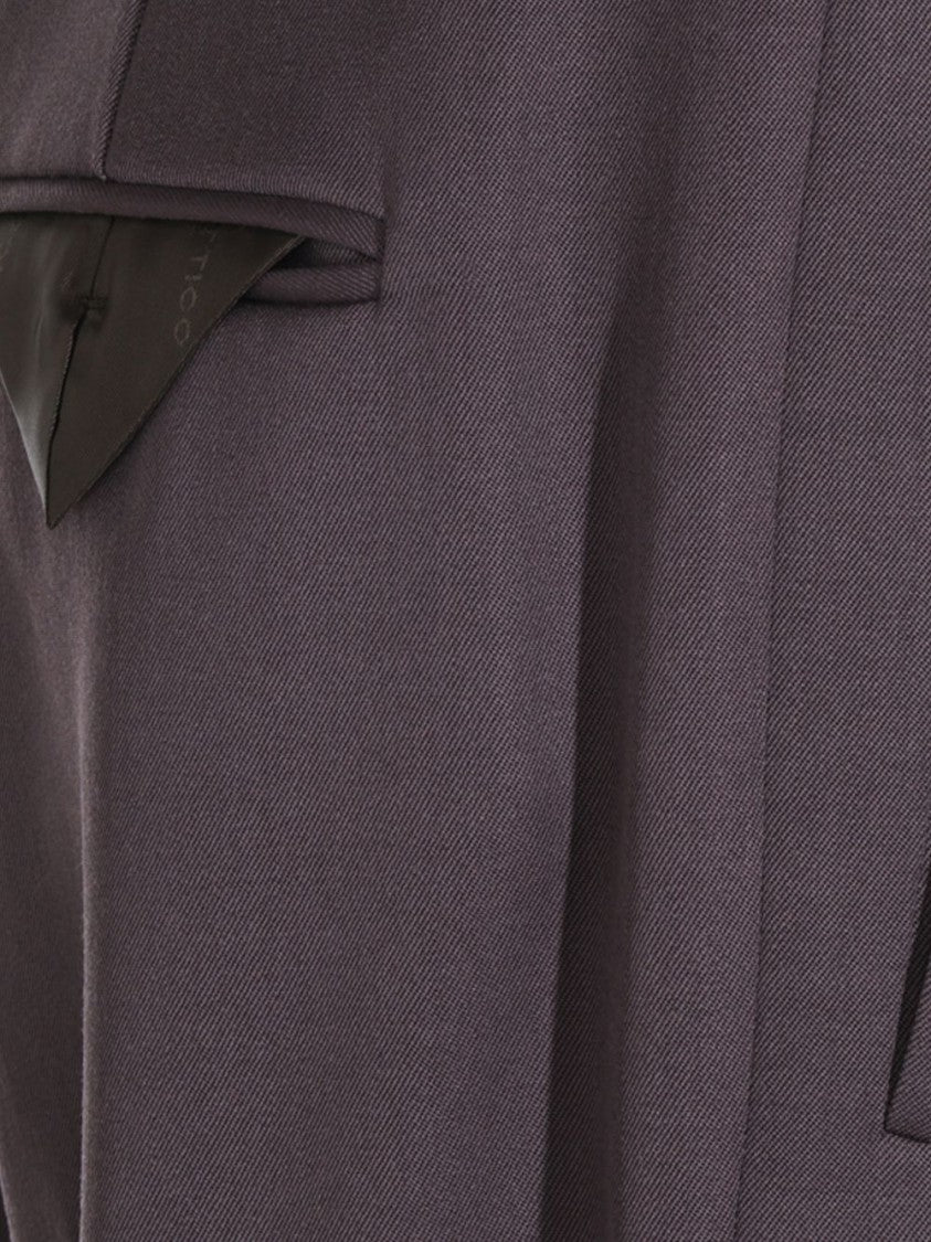 The Attico Black High-Waist Tailored Built-In Belt Trousers