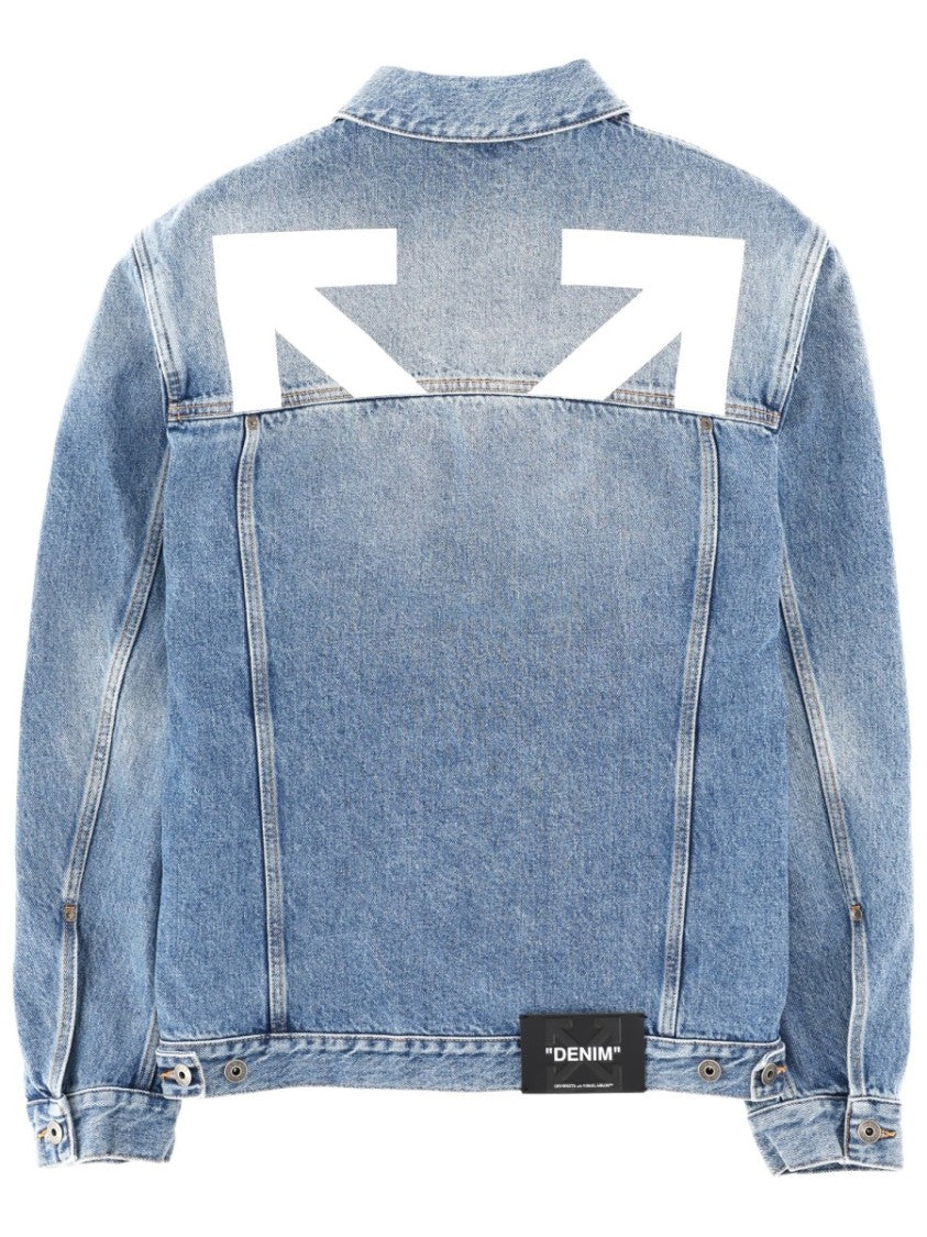 Off-White Light Blue White Arrow Print Denim Jacket