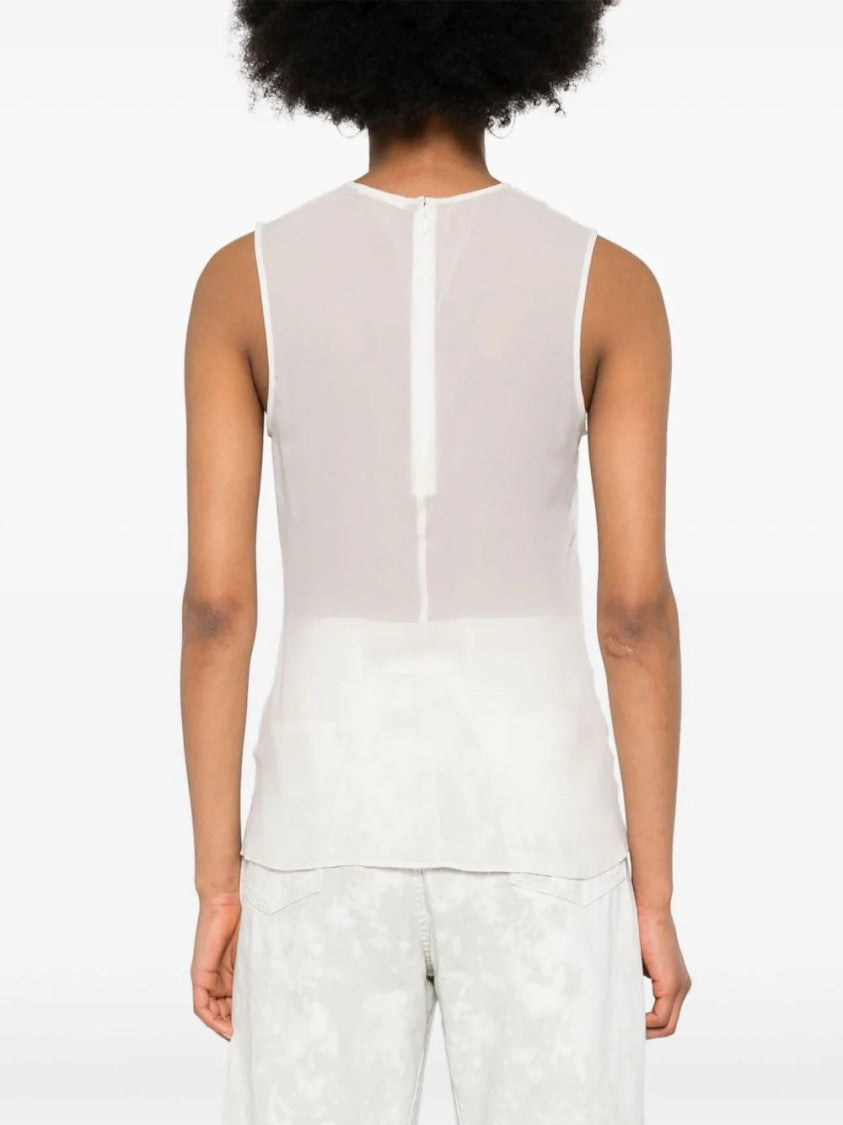 Ami Semi-Sheer Silk Top