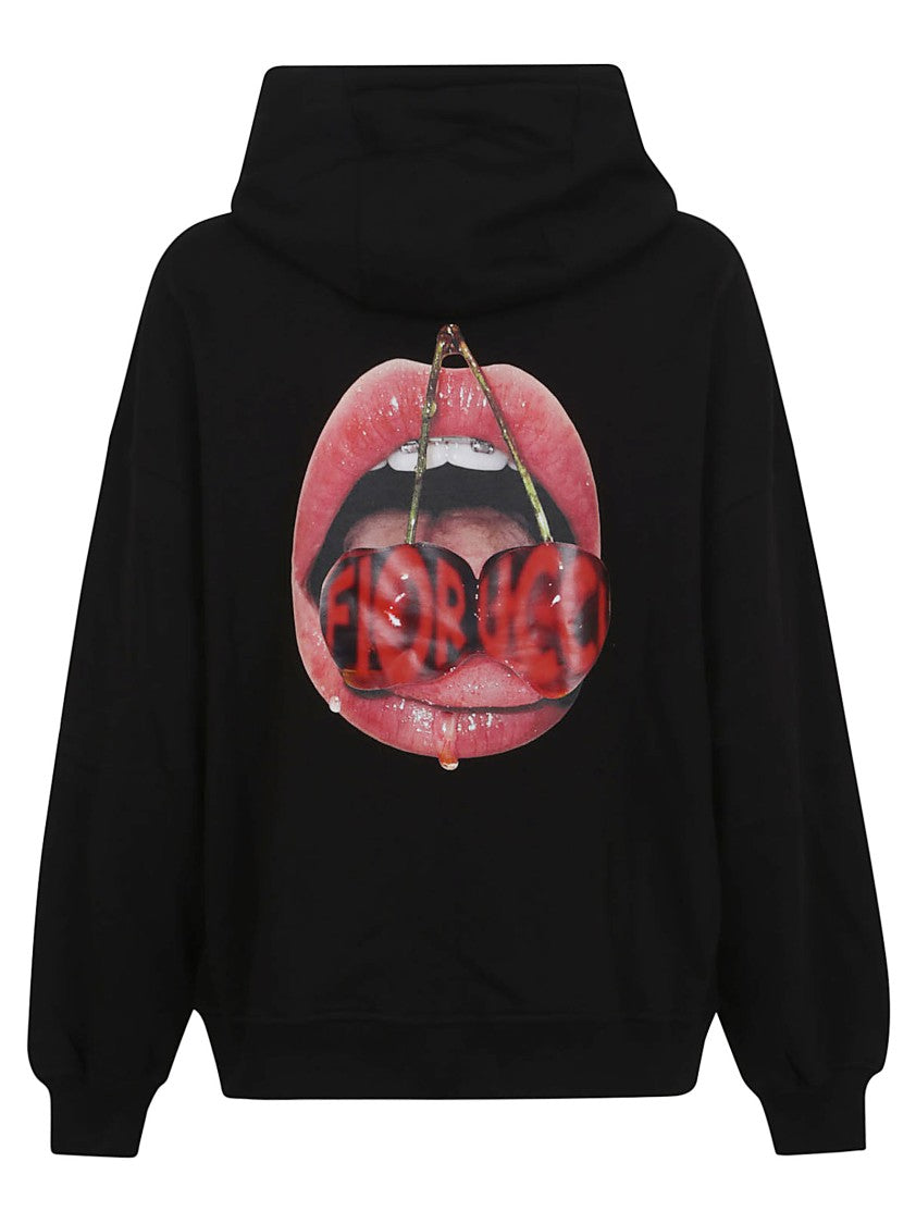 Fiorucci Hooded Cotton Sweatshirt With Graphic Detail