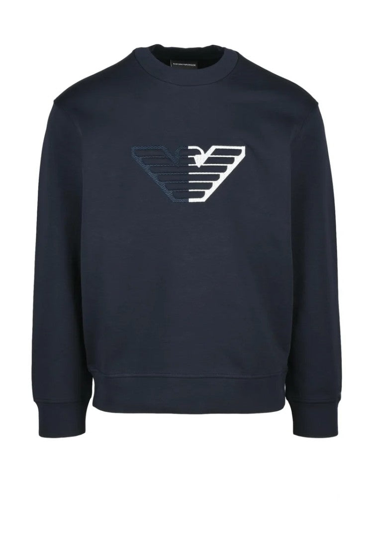 Emporio Armani Grey Neoprene Effect Sweatshirt