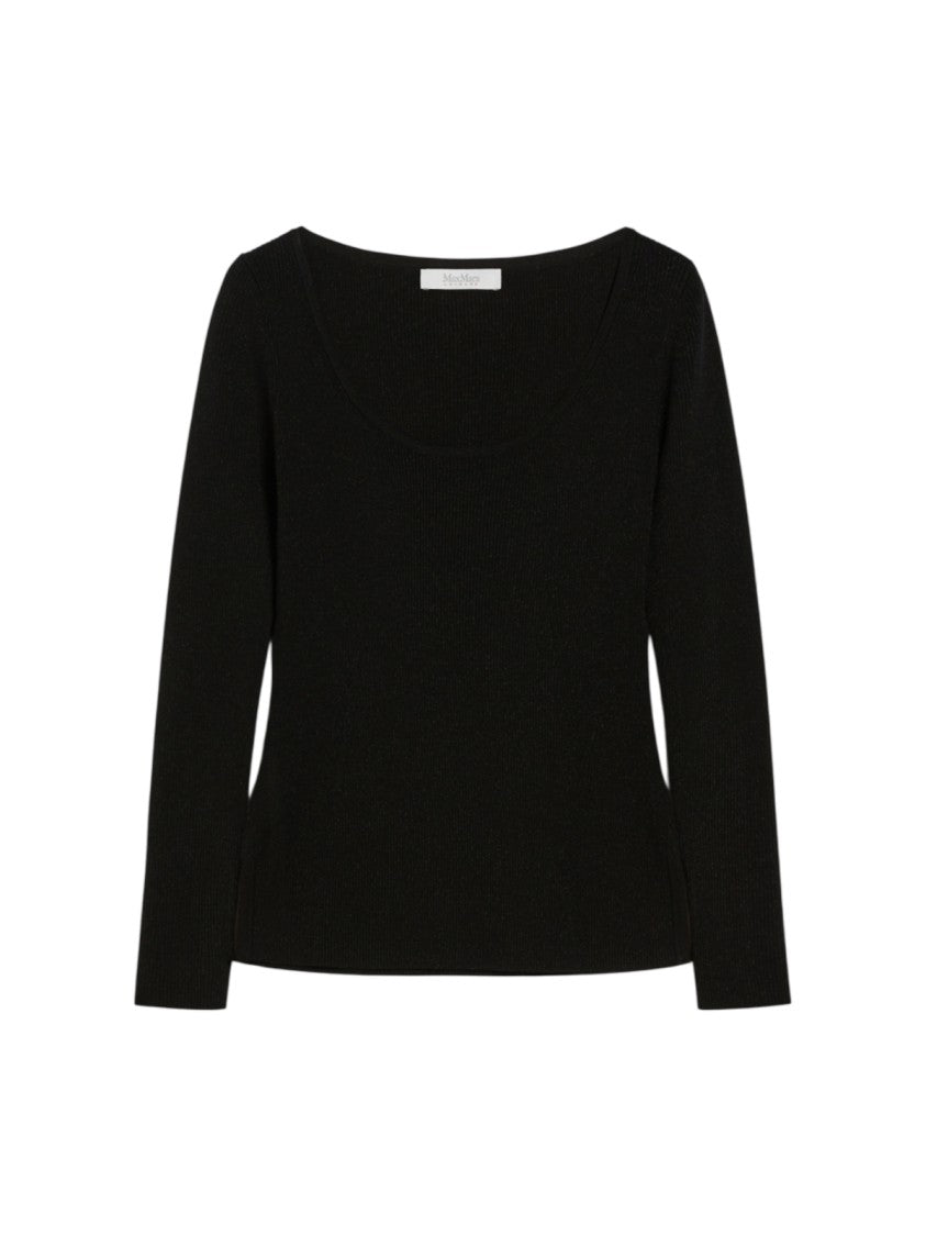 Max Mara Fitted Ribbed Top With Metallic Accents