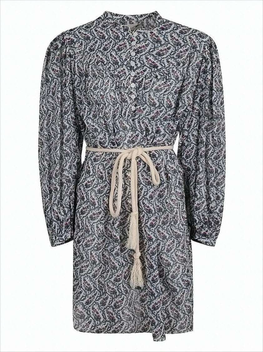 Isabel Marant Intricately Patterned Blue Midi Dress