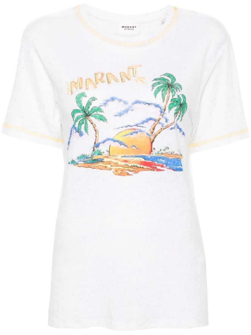 Isabel Marant Short-Sleeved Tropical Graphic Print T-Shirt