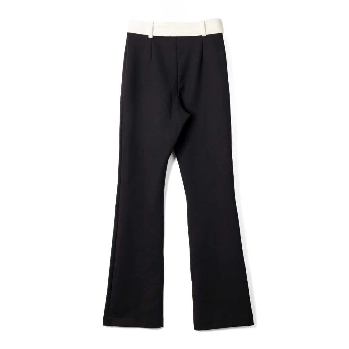 Viktor & Rolf Fitted Black Flared Pants With Contrasting Belt