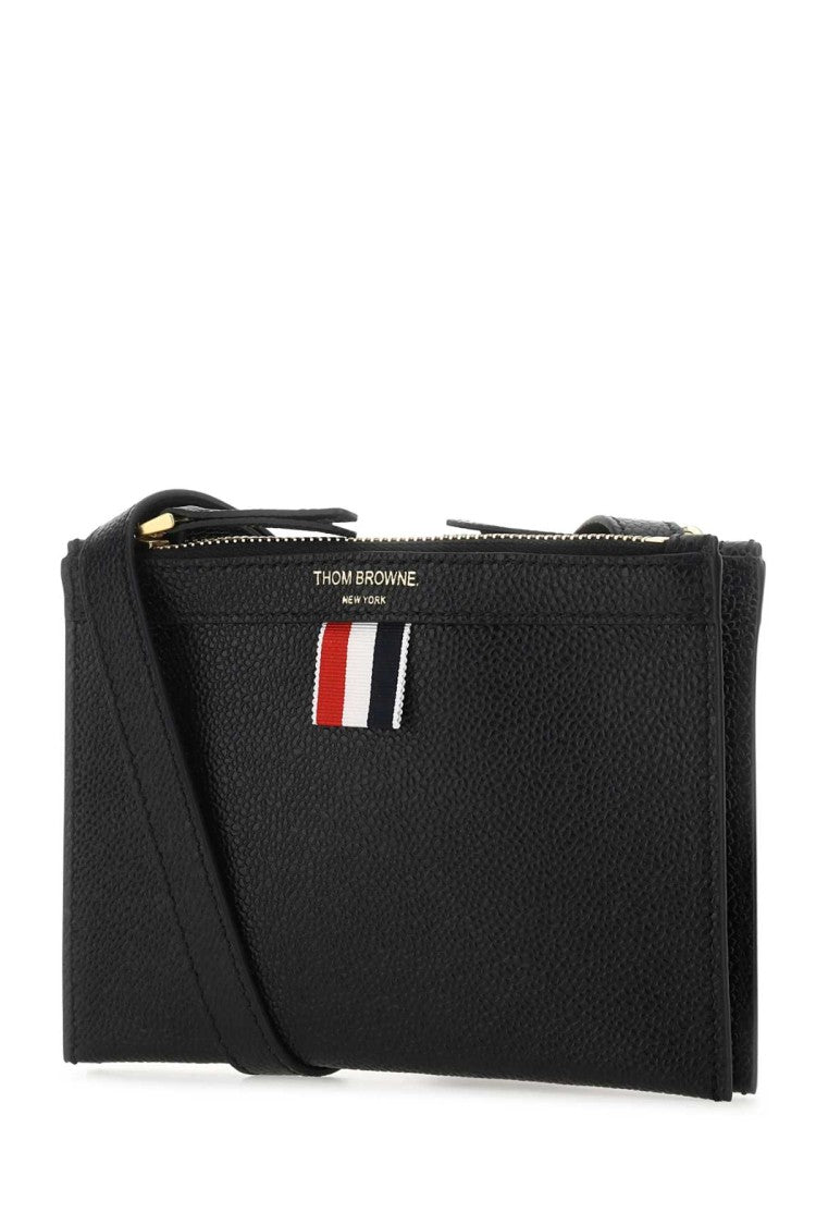 Thom Browne Black Leather Mini Document Holder