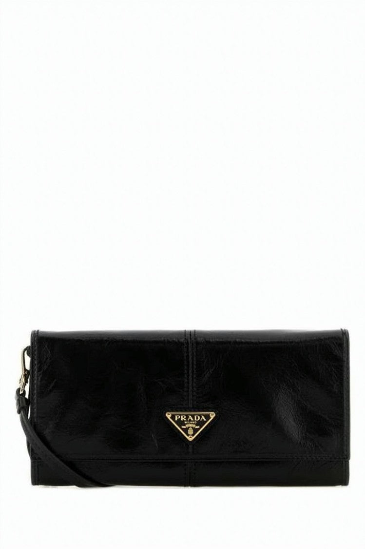 Prada Smooth Calf Leather Wallet With Detachable Shoulder Strap