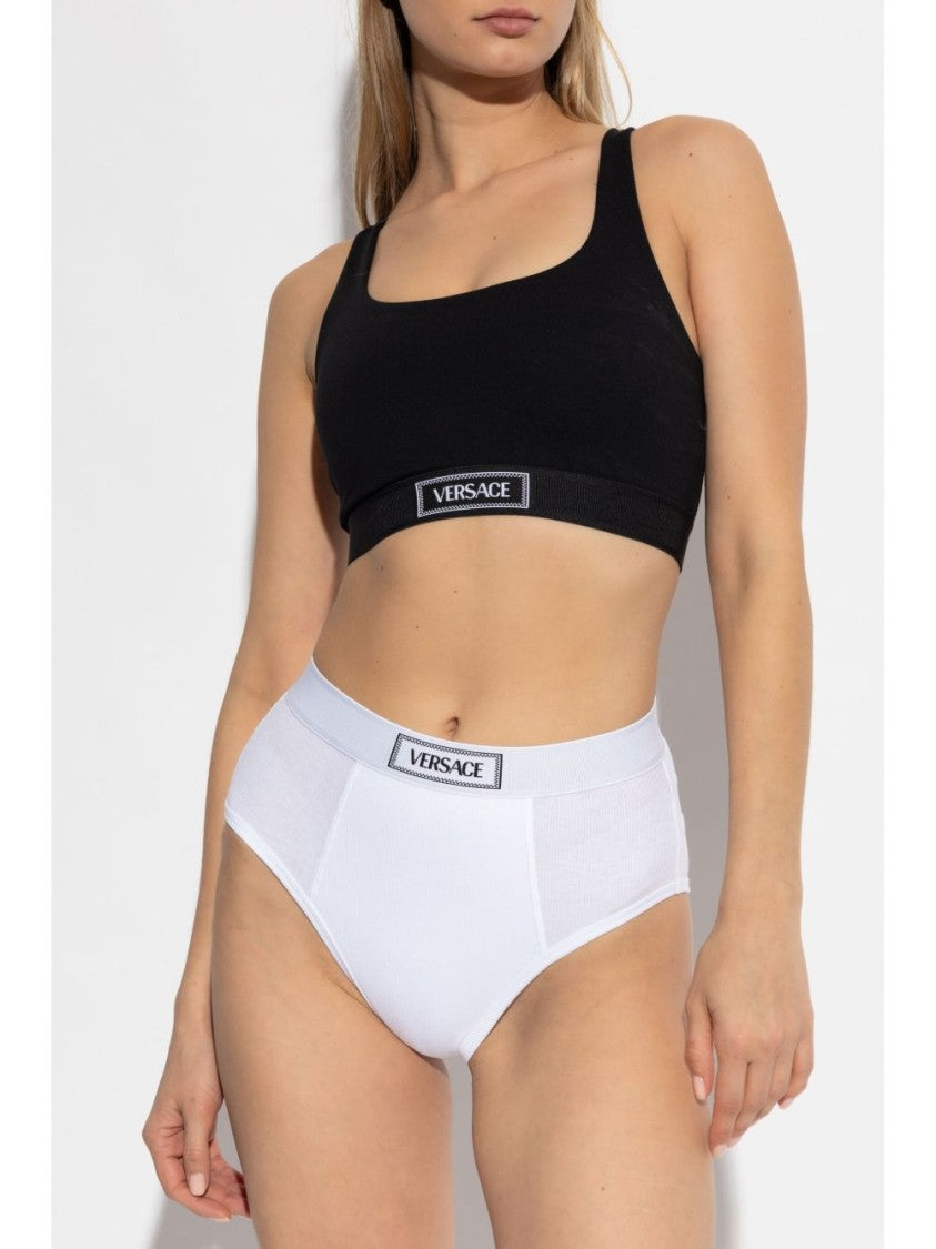 Versace Fitted Crop Top With Racerback Design