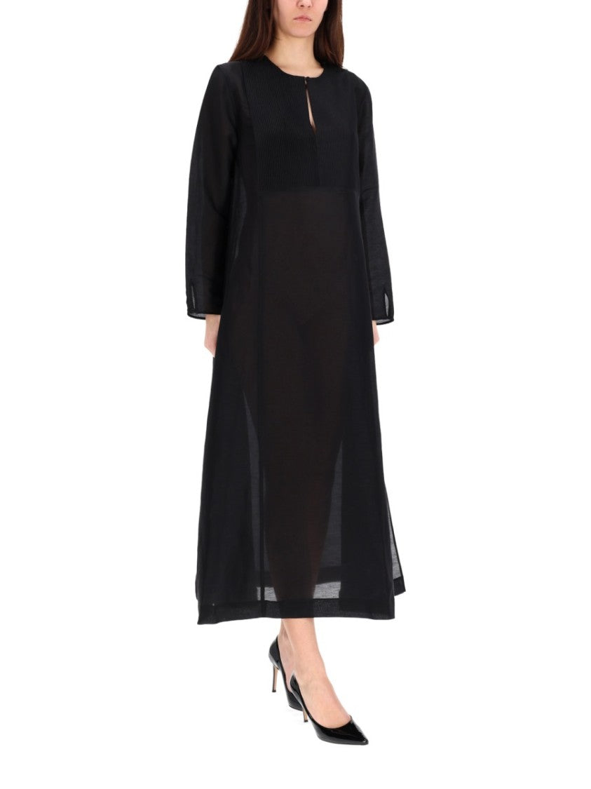 Tory Burch Long Caftan Linen-Silk Maxi Dress