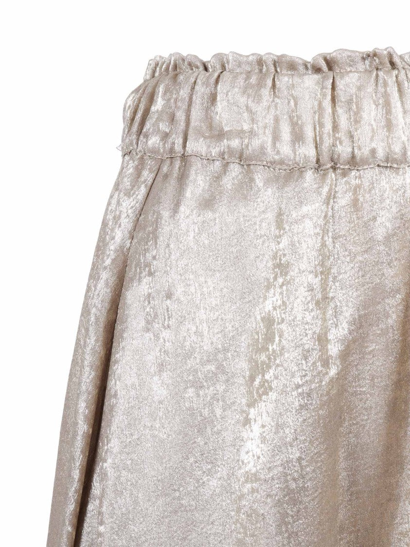 Shirt A Porter Chiffon Lurex Midi Skirt With Elastic Waistband