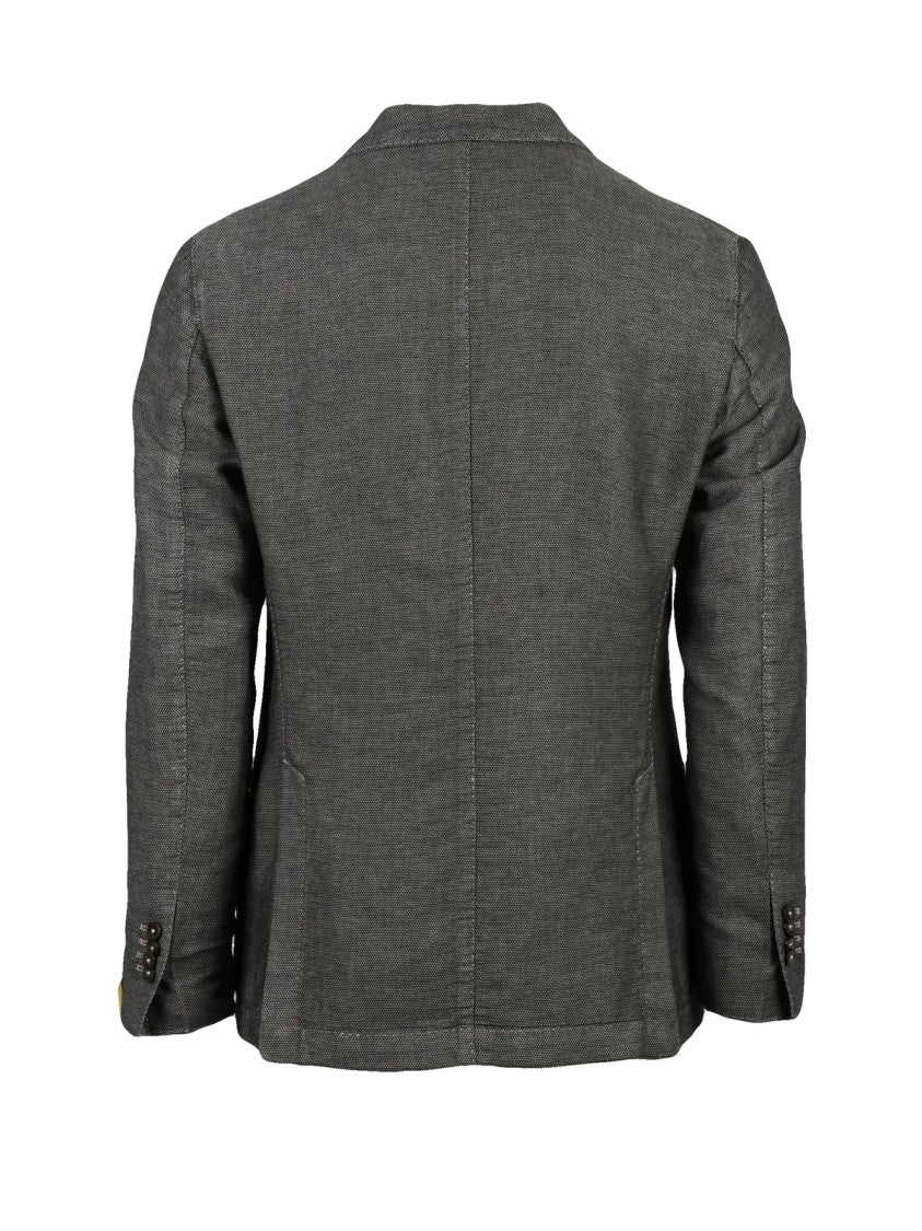L.B.M. 1911 Brown Linen Cotton Rounded Jacket