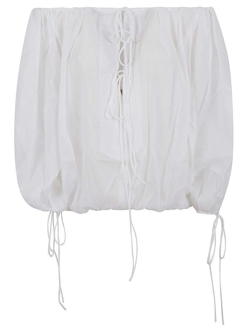 The Andamane Adjustable White Cotton Muslin Top
