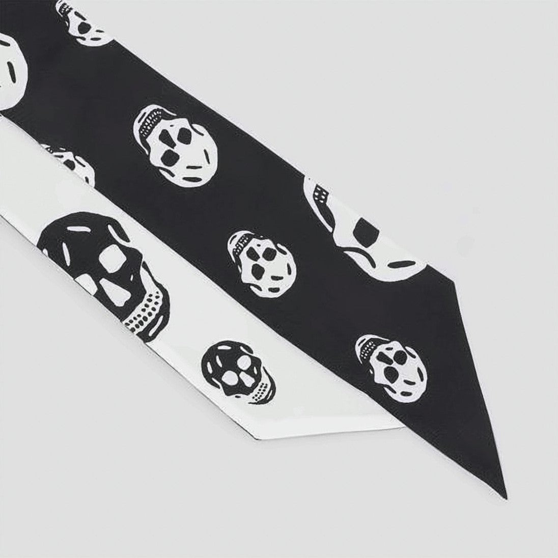 Alexander Mcqueen Black Skull Motif Silk Scarf