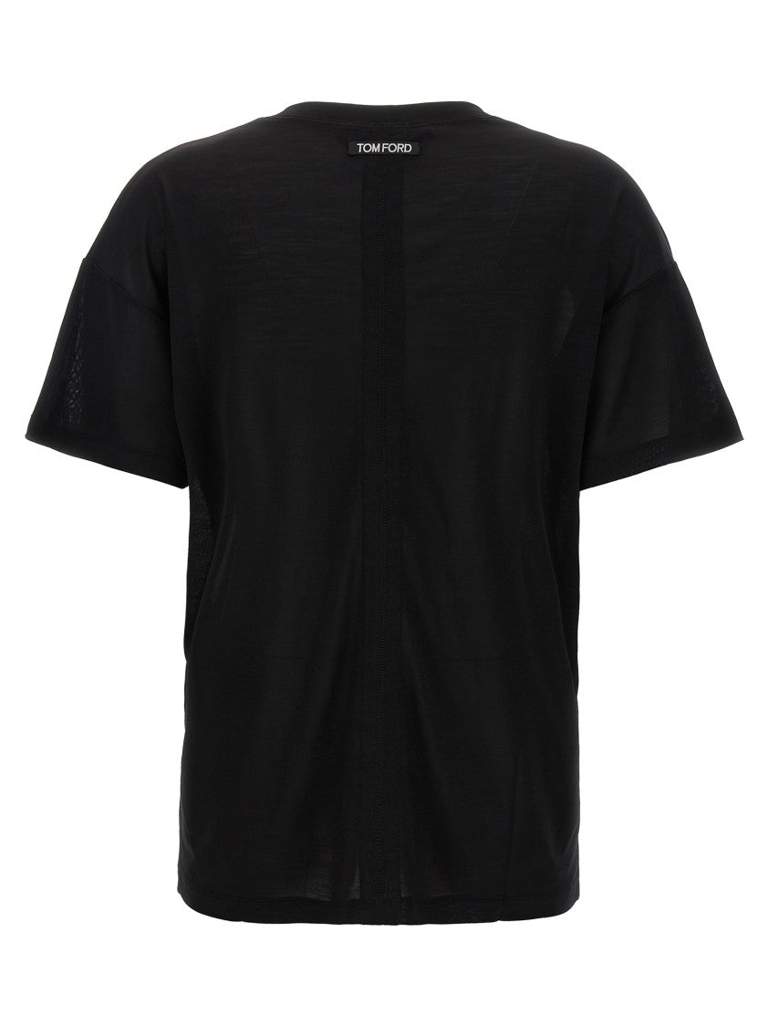 Tom Ford Silk T-Shirt With Bold Logo Print