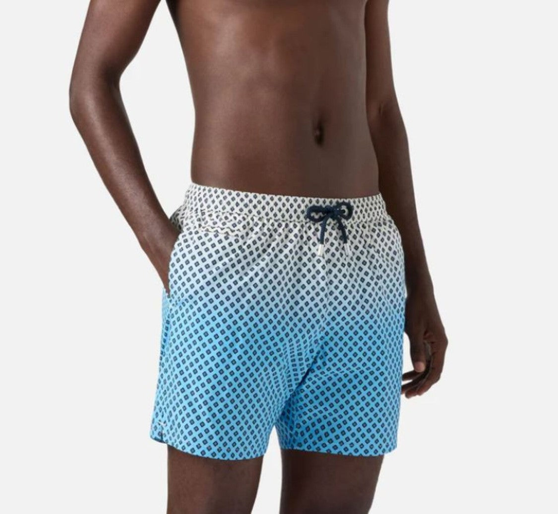 Mc2 Saint Barth Gradient Design Shorts With Navy Drawstring