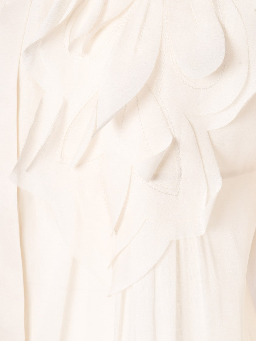 Alberta Ferretti Beige Cotton Shirt With Classic Collar