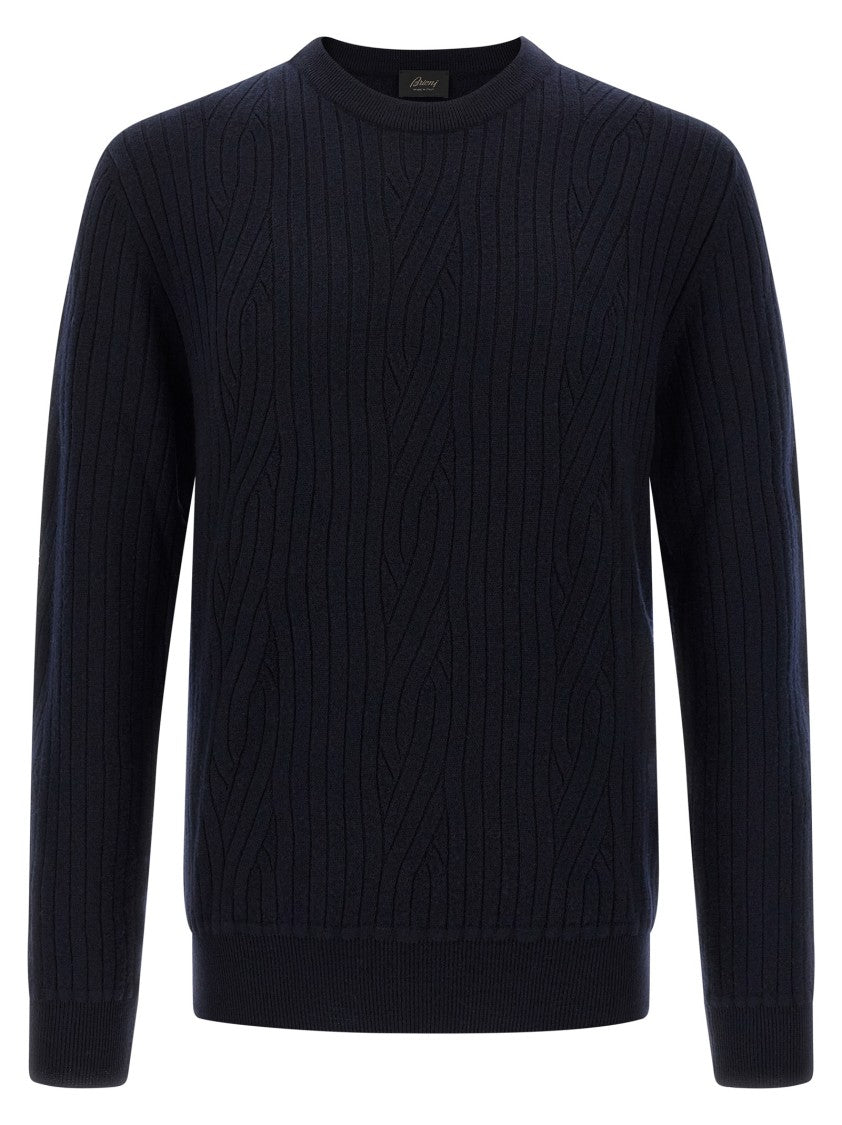 Brioni Ribbed And Braid Sweater