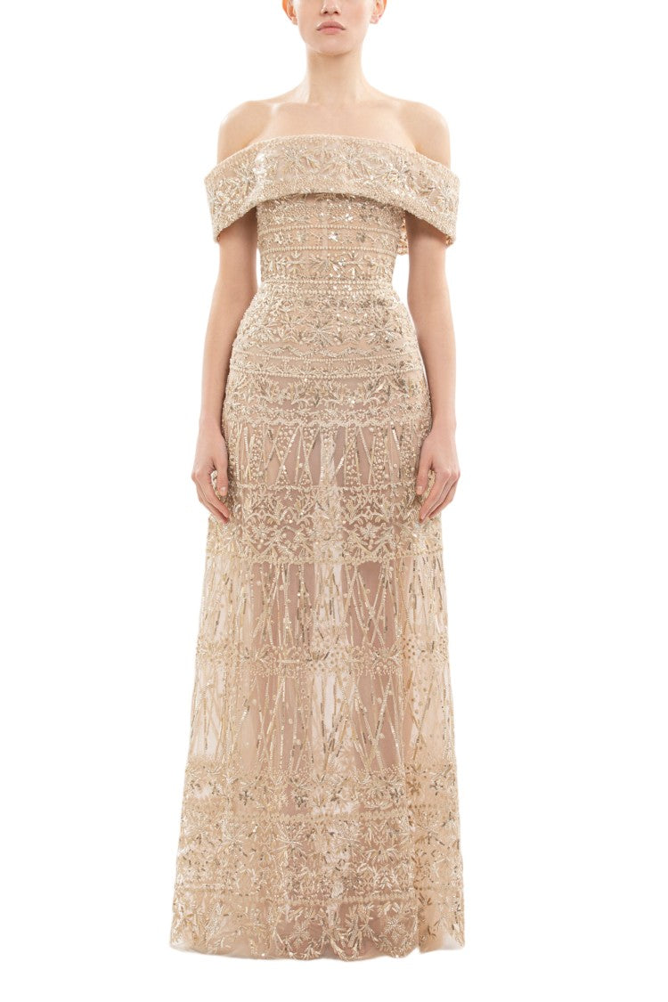 Saiid Kobeisy Beaded Tulle Dress