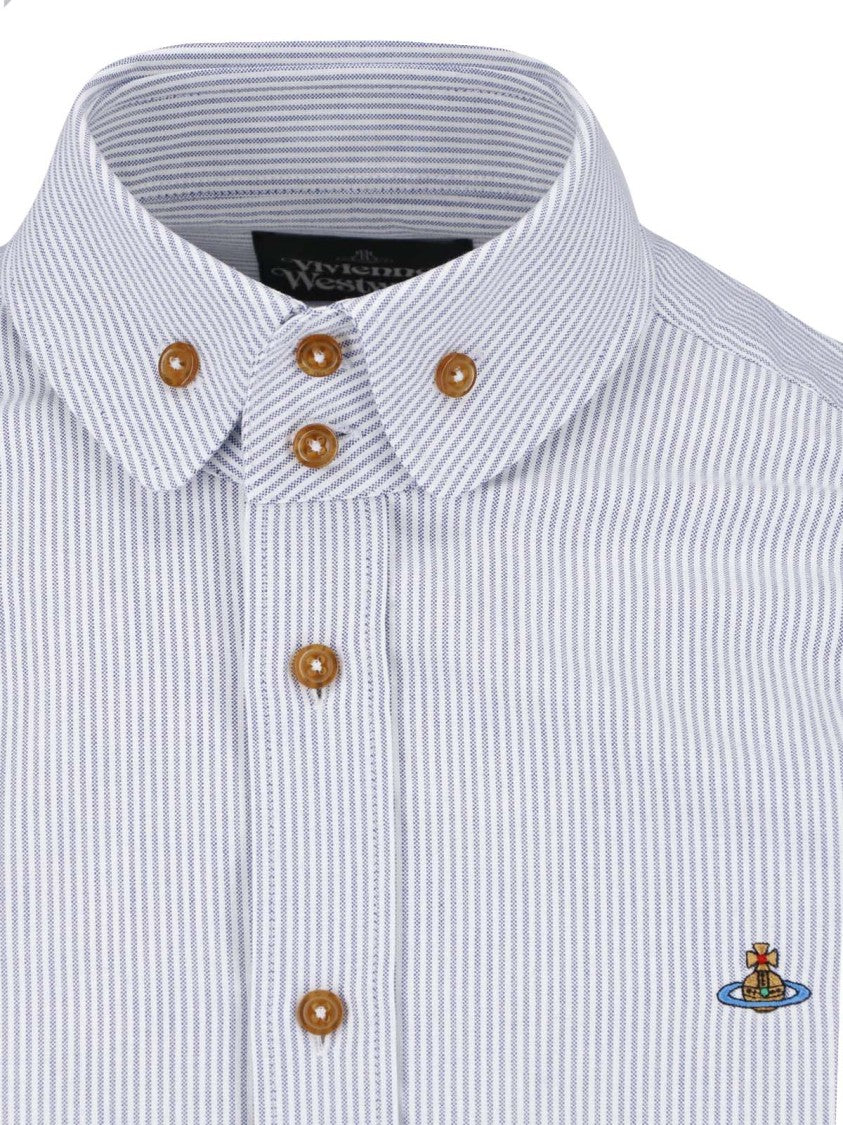Vivienne Westwood Light Blue Two Button Krall Cotton Shirt