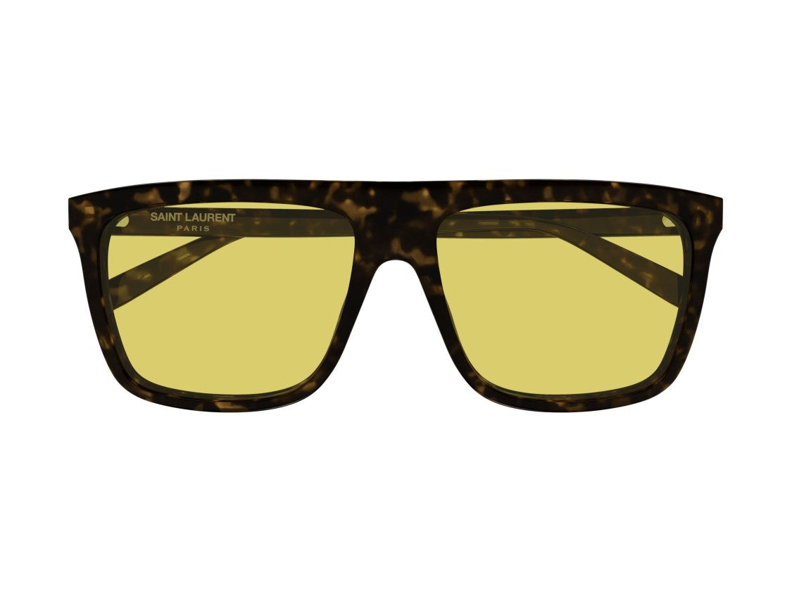 Saint Laurent Yellow Sl 904 Tortoiseshell Oversized Square Sunglasses