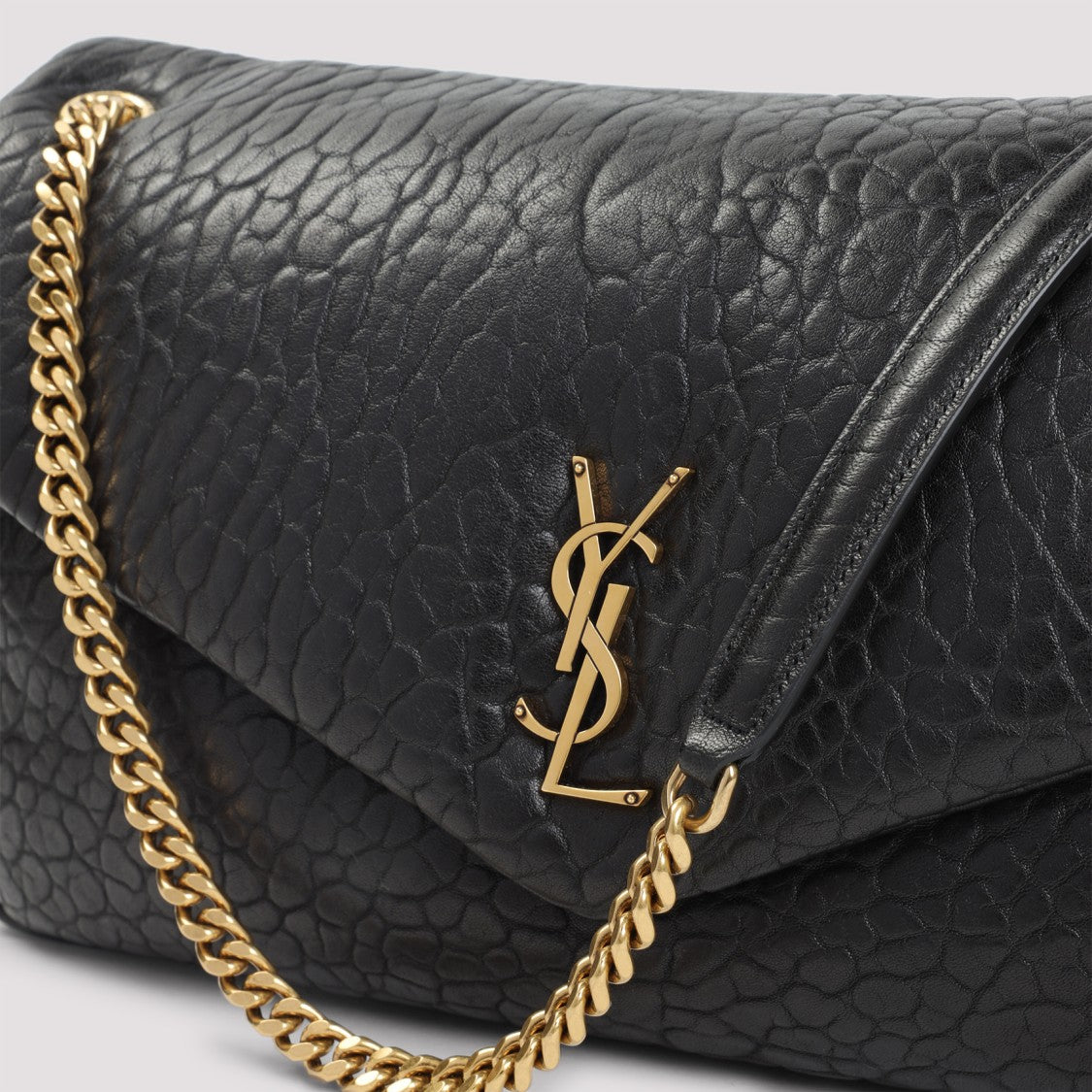 Saint Laurent Leather Shoulder Bag With Zip Pocket