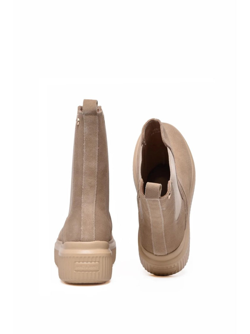 Janet & Janet Beige Leather Suede Boots