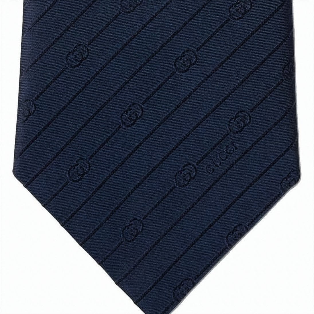 Gucci Diagonal Pattern Silk Necktie With Textured Design