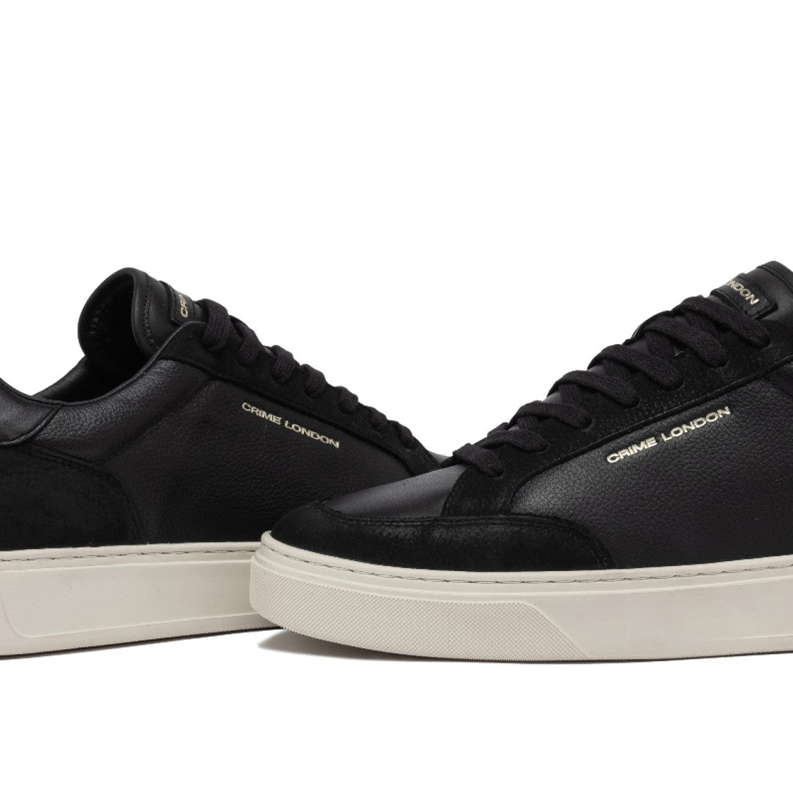 Crime London Eclipse Sneakers In Black Leather With Suede Details