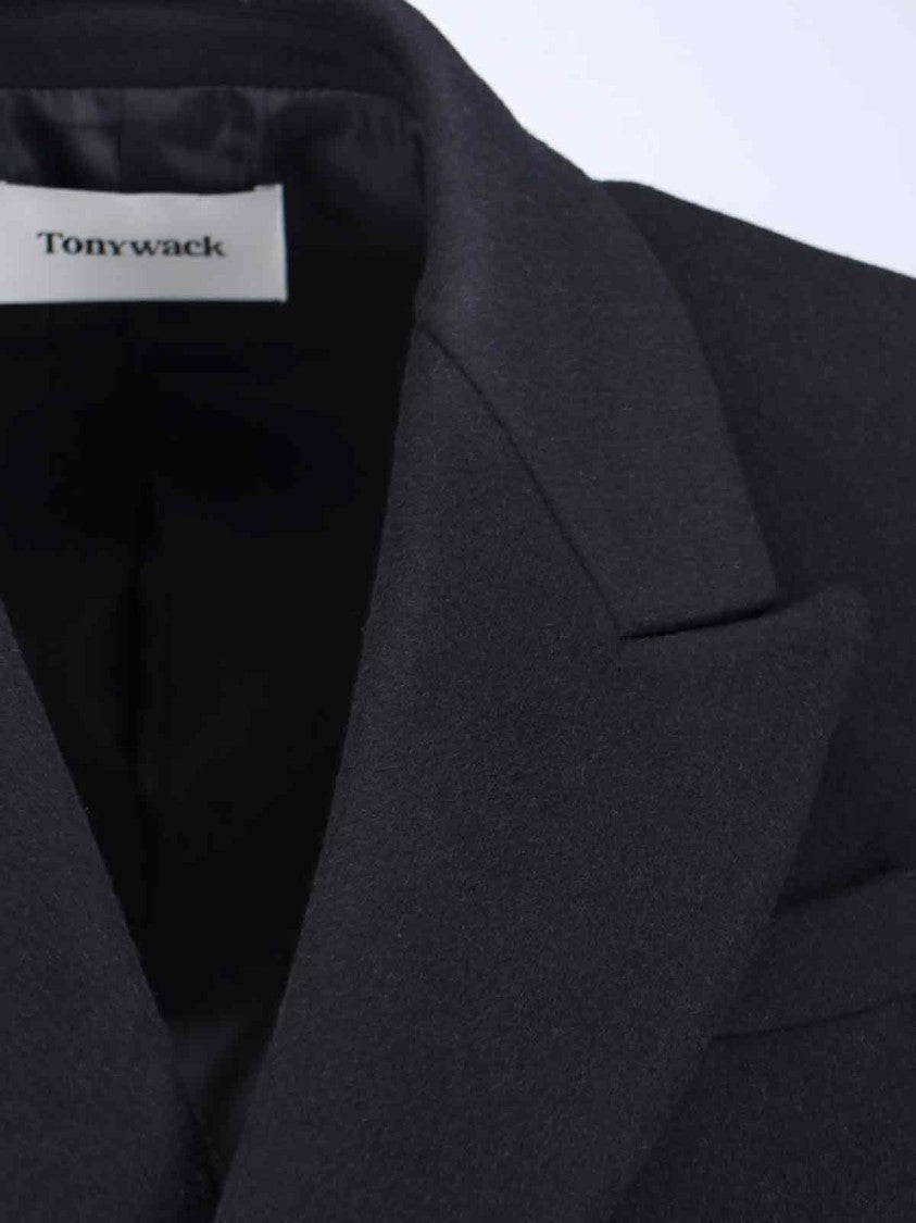 Tonywack Double-Breasted Long Coat With Notch Lapel