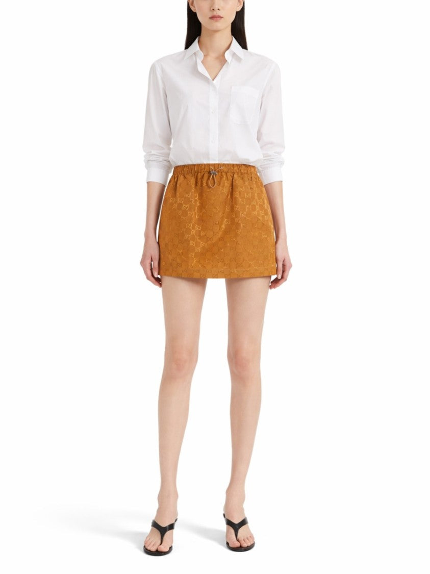 Gucci Miniskirt Featuring Subtle Gg Textured Fabric
