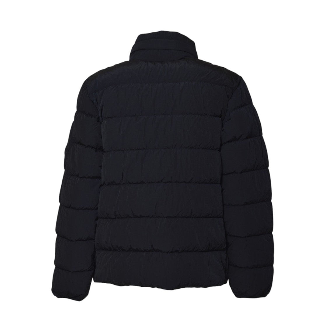 C.P. Company Horizontal Quilted Down Jacket With High Collar And Concealed Zip Closure