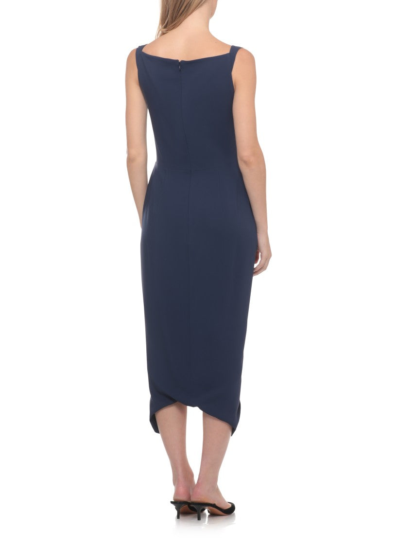 Vivienne Westwood Panther Dress With Front Drape Detail And Vent