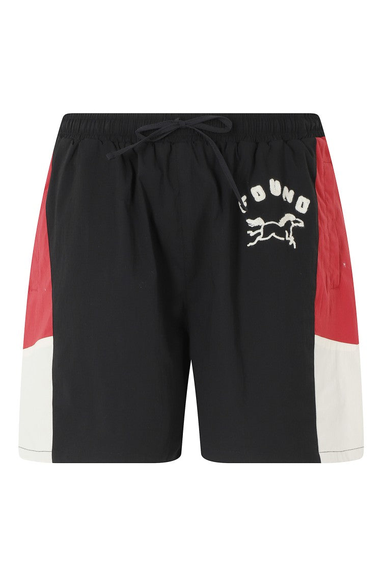 Found Black Nylon Side-Striped Drawstring Cotton-Blend Shorts