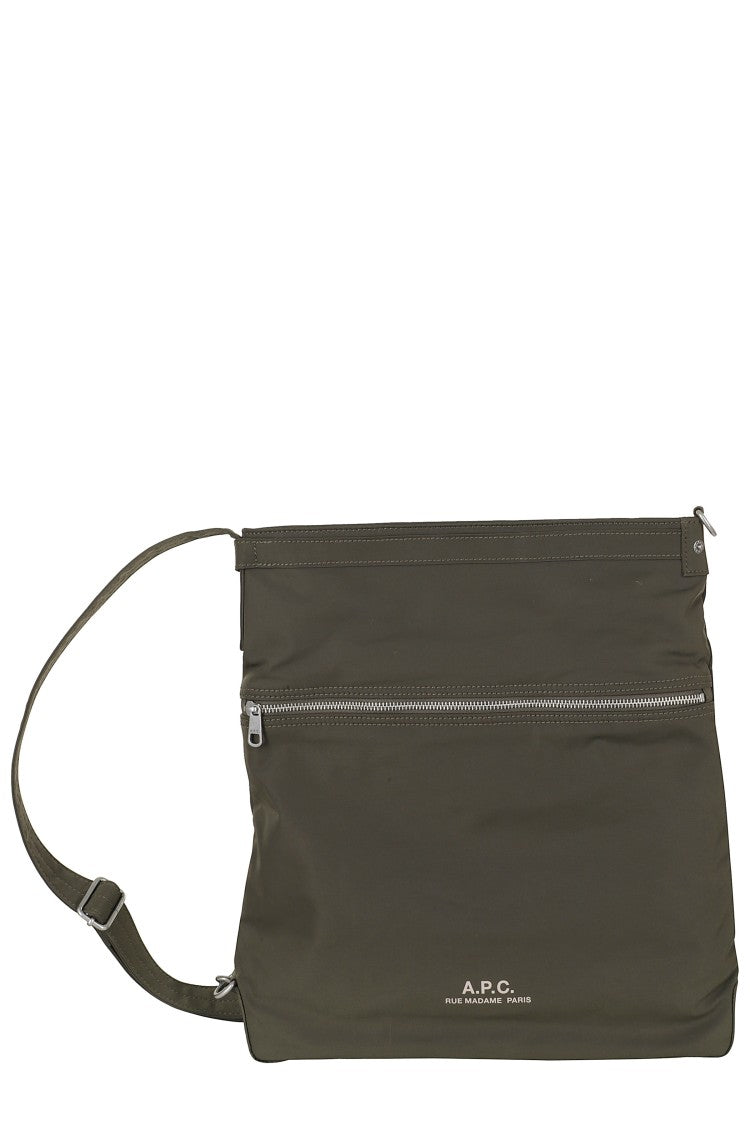 A.P.C. Green Rectangular Nylon Crossbody Bag