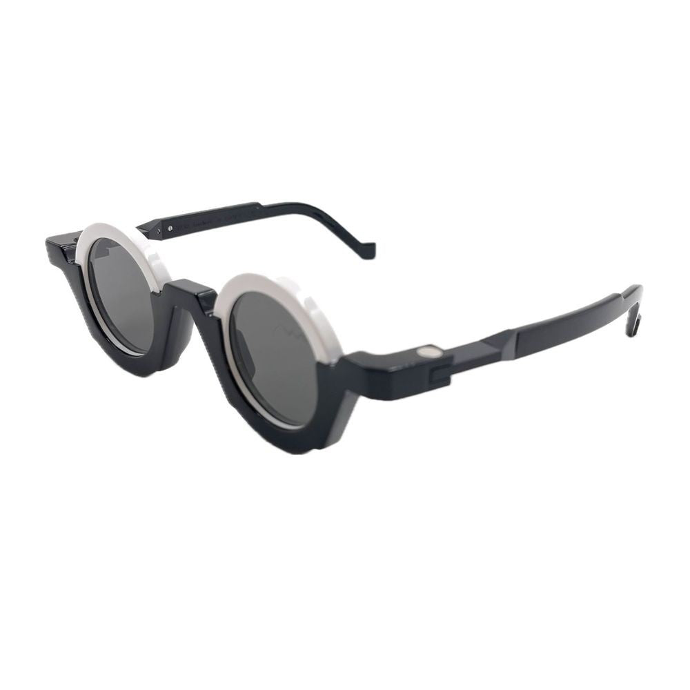 Vava Wl0080 White Label Round Black Bio-Acetate Sunglasses