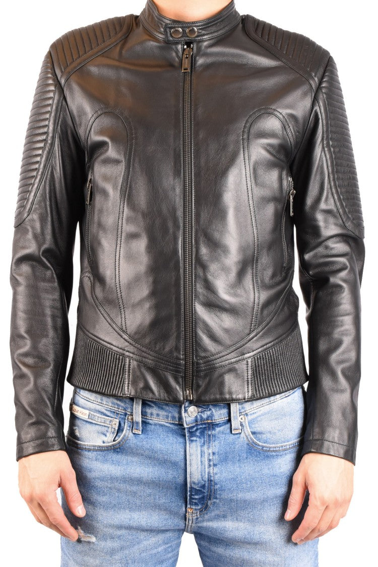 Les Hommes Urban Black Leather Jacket