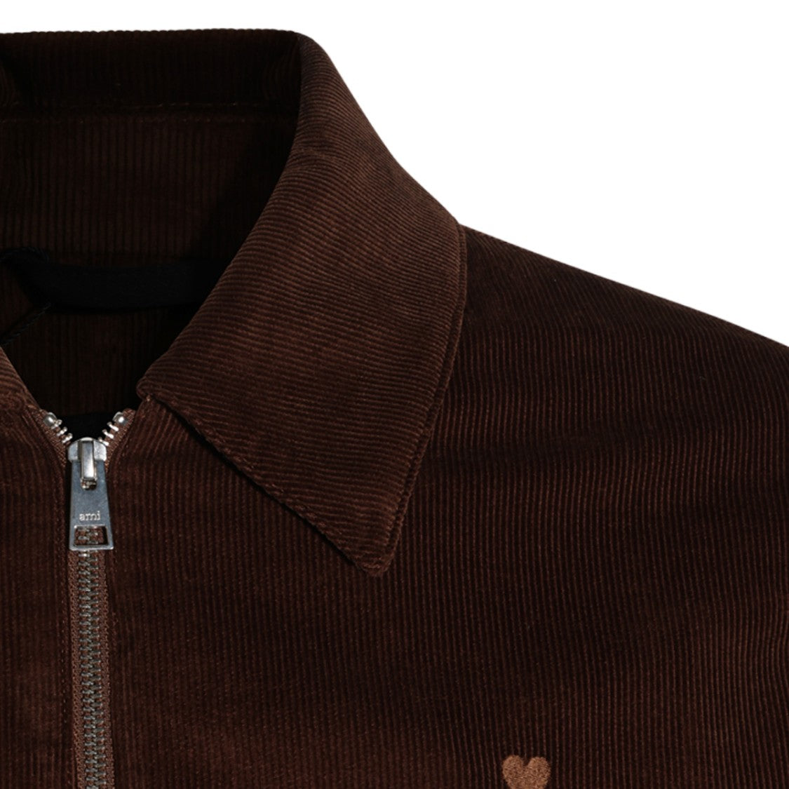 Ami Paris Brown Corduroy Embroidered Logo Jacket