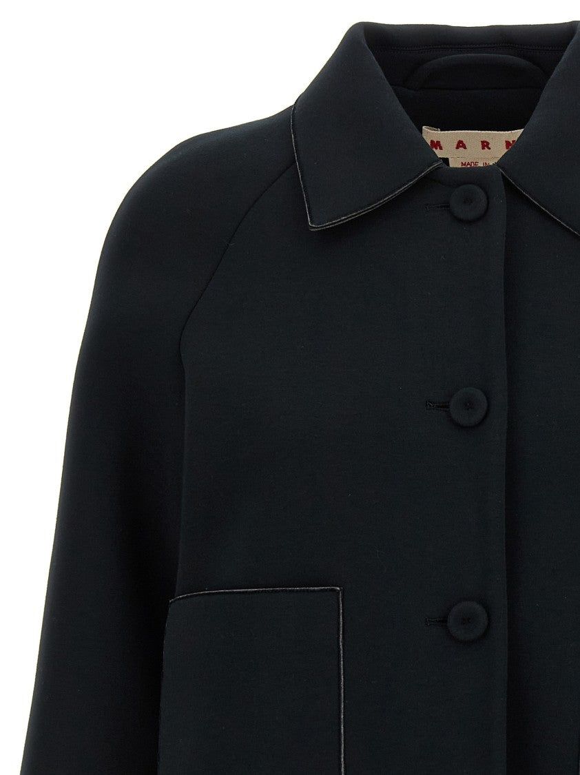 Marni Button-Front Jersey Jacket With Classic Collar