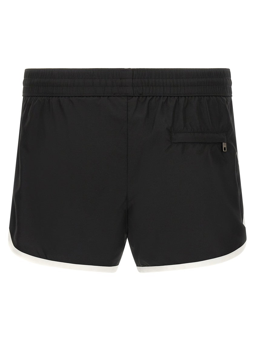 Dolce & Gabbana Technical Fabric Swimsuit With Contrasting Piping