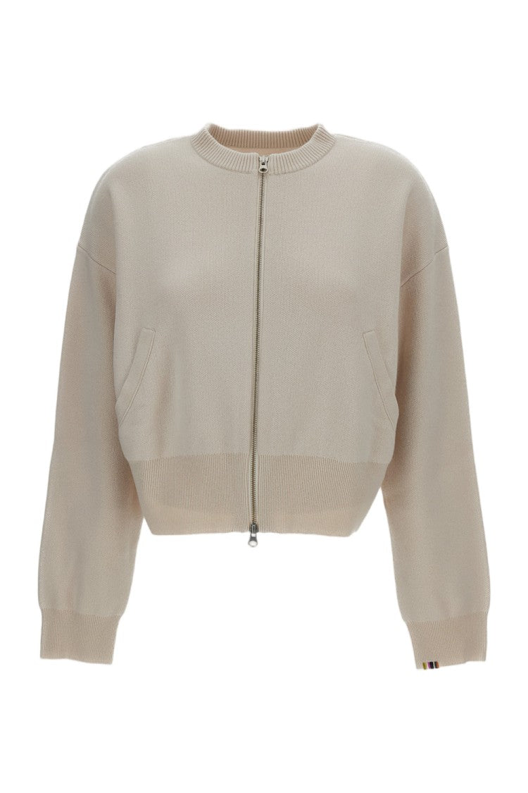 Extreme Cashmere Beige N.478 Xtra Fun Cashmere Zip Cardigan
