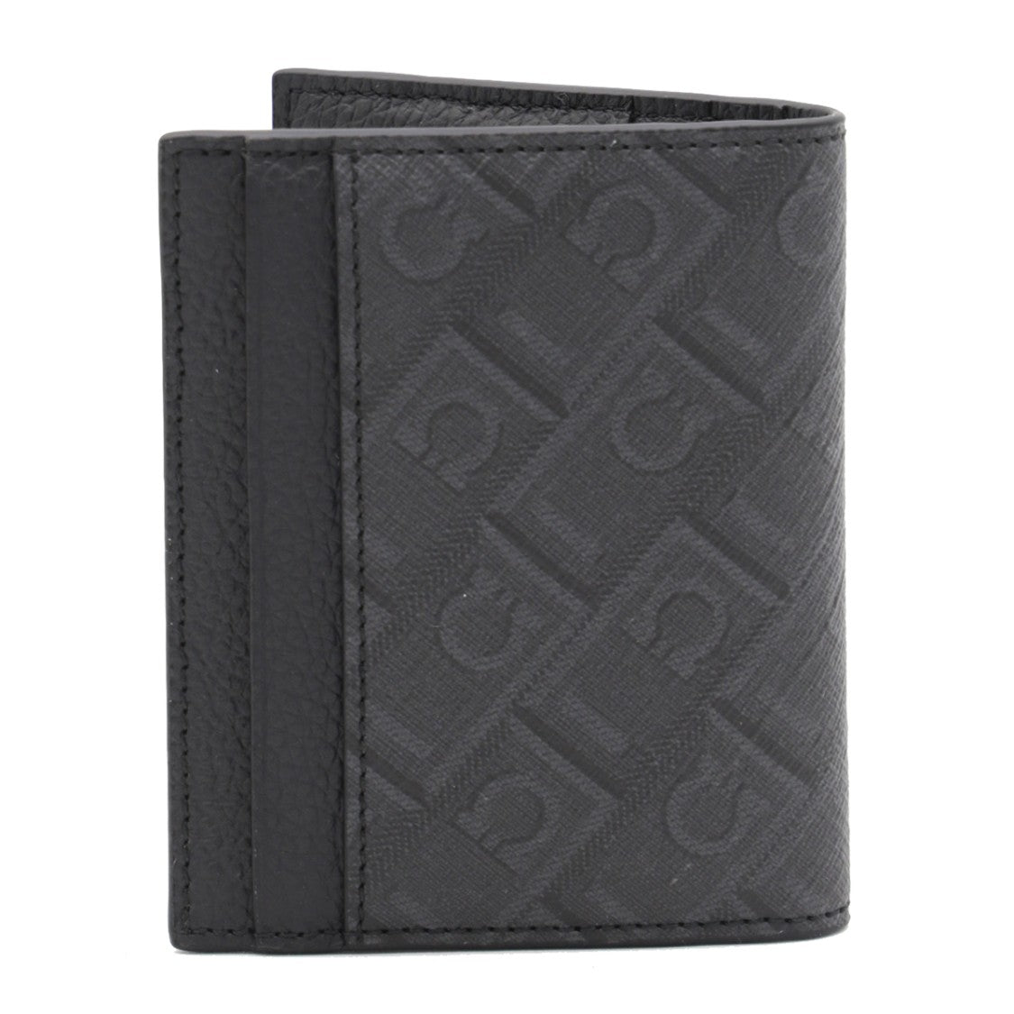 Ferragamo Bi-Fold Cardholder With Textured Logo Pattern