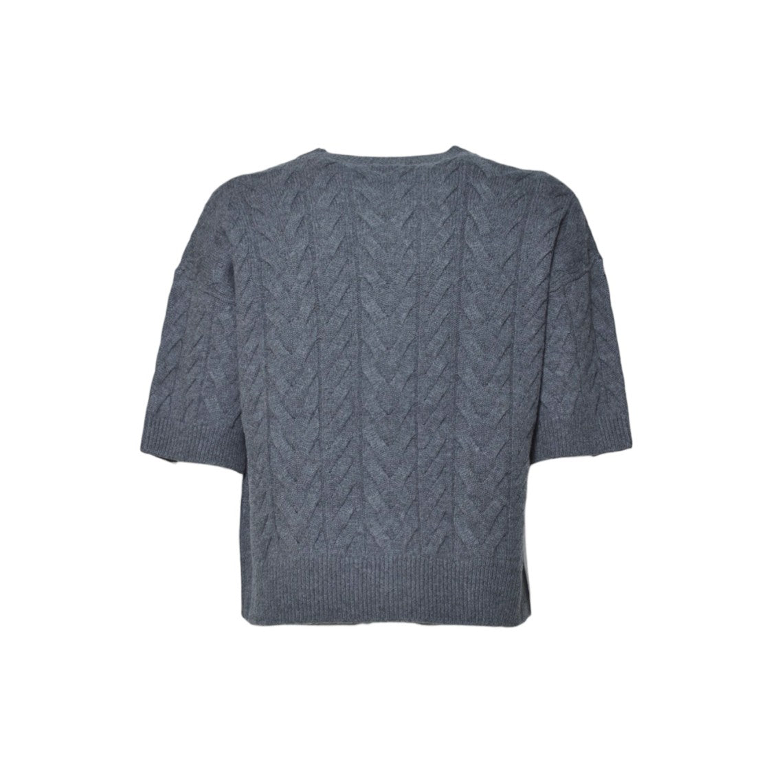 Max Mara Textured Cable Knit Cropped Sweater With Relaxed Fit