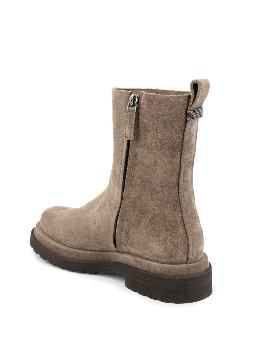 Brunello Cucinelli Ankle Boots With Smooth Suede Finish