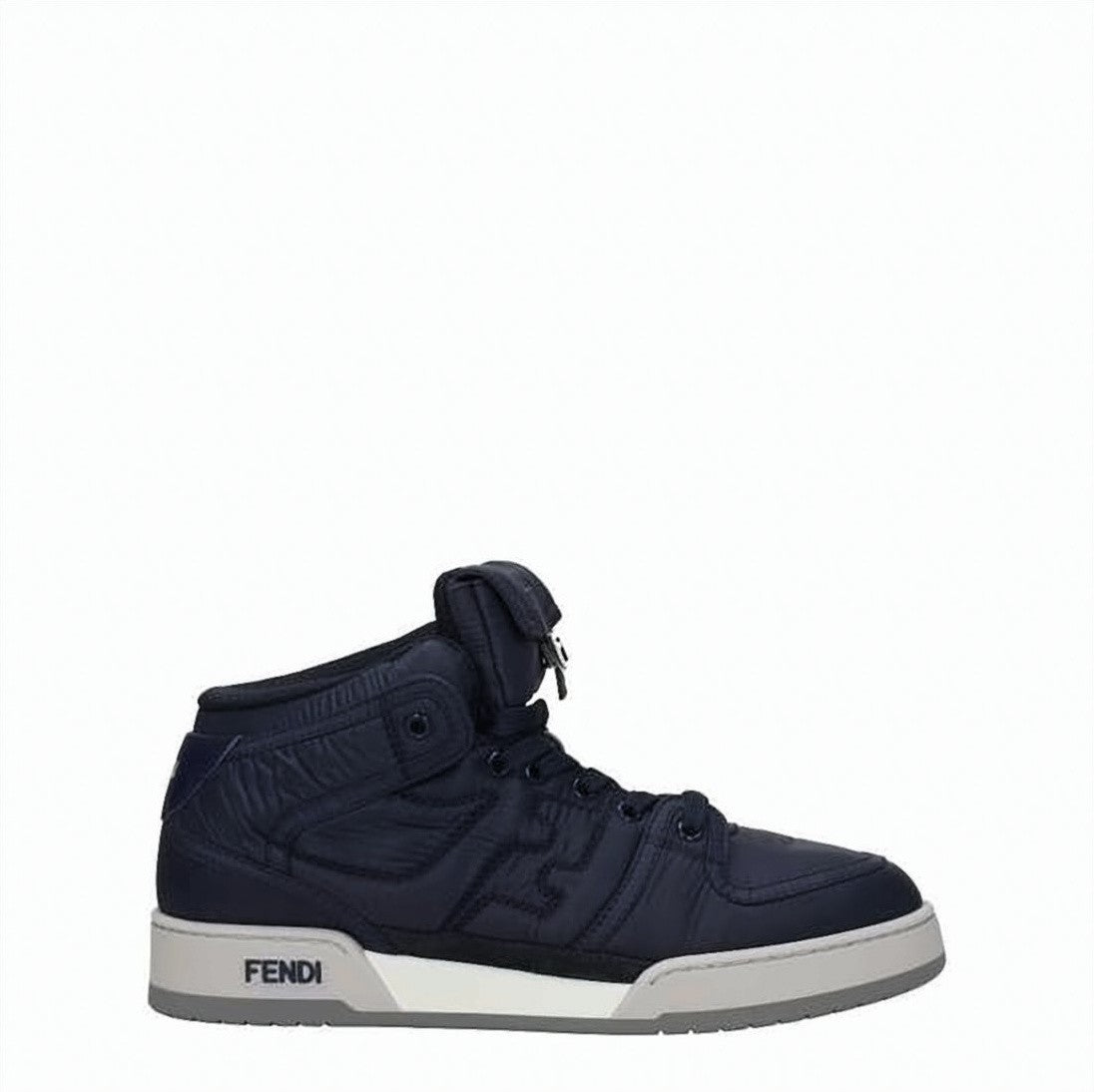 Fendi Mid-Top Sneakers With Padded Polyamide Upper And Metallic Buckle