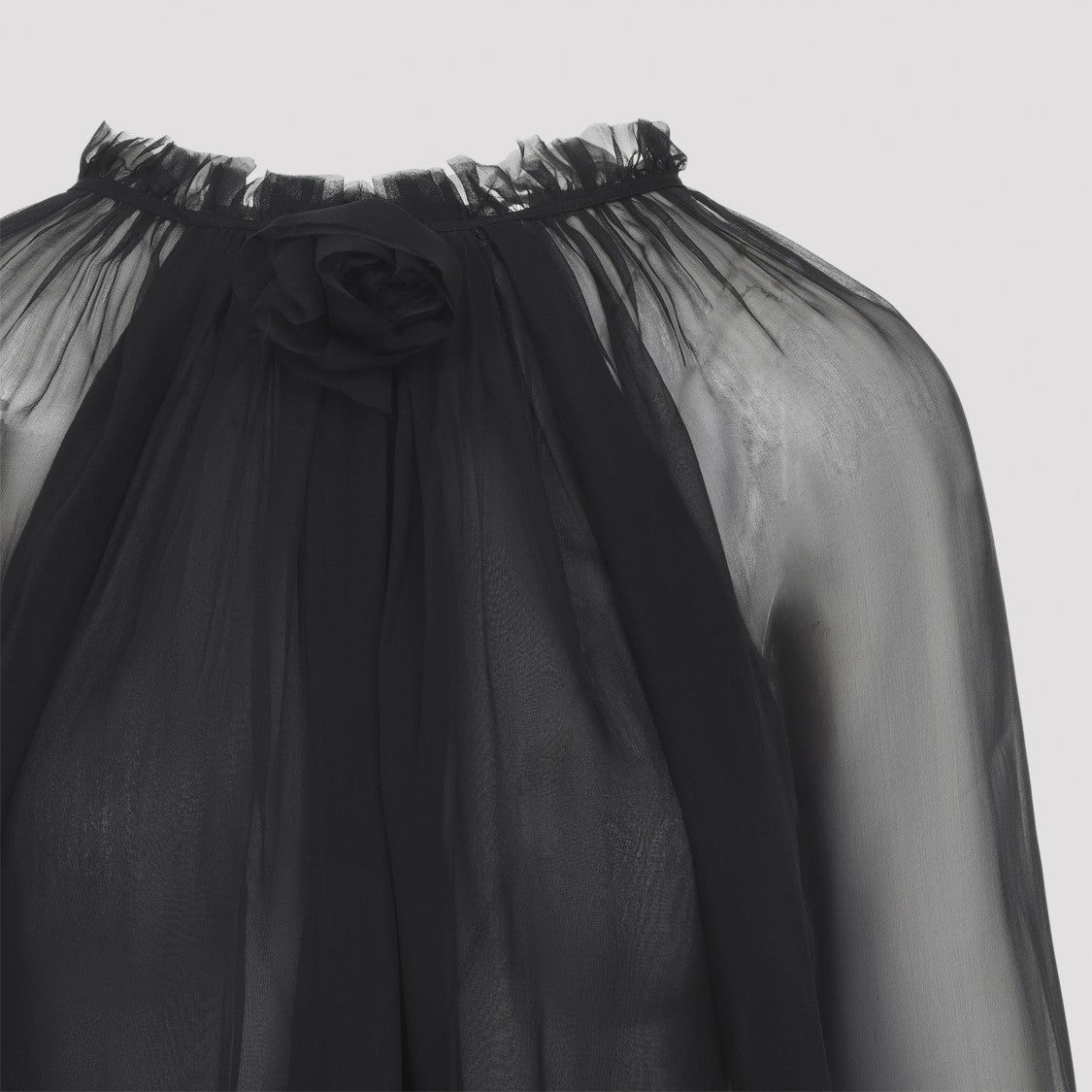 Alberta Ferretti Black Silk Blouse